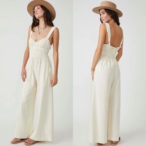 Free People After All Ruched One-Piece Jumpsuits In Cream